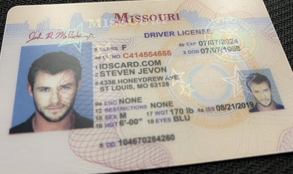 Fake missouri drivers license